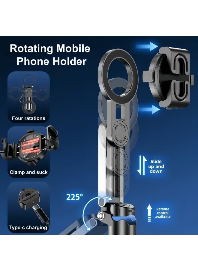 Loloty Multifunctional Portable Selfie Stick Tripod with Bluetooth 5.2, Pocket Flex Design & Anti-Slip Grip Mini Tripod, One-Click Deployment & 360° Rotation - Image 5